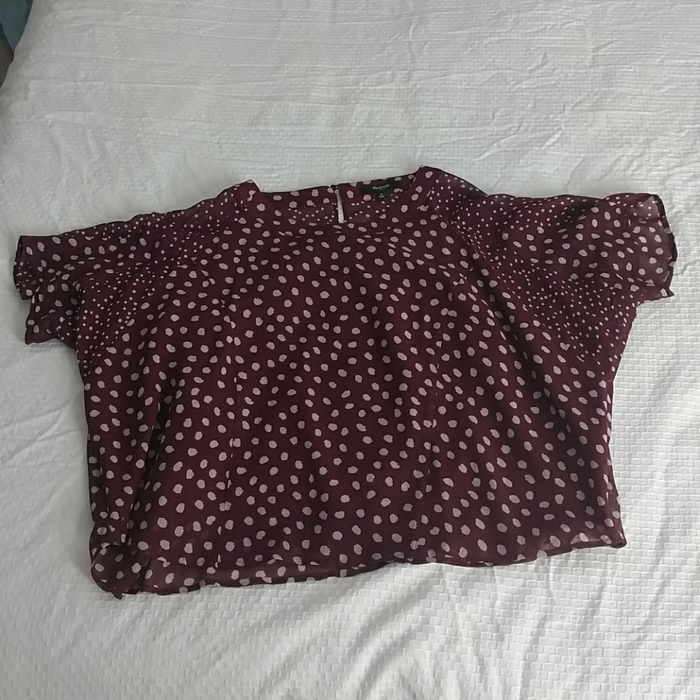 Madewell Silk Prose Top in Paintbrush Dot